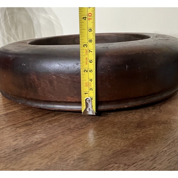 Antique Wooden Block Hat Brim Mold Millinery Form Mirror Boho Primitive Country - Picture 10 of 13